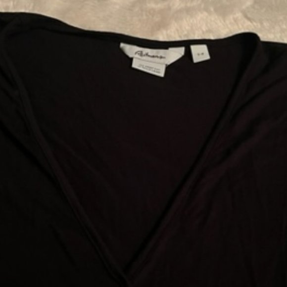 Reitman's The Short Cut Black Sleeveless Mock Wrap top Ladies Size S - Picture 3 of 9